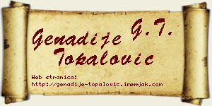 Genadije Topalović vizit kartica